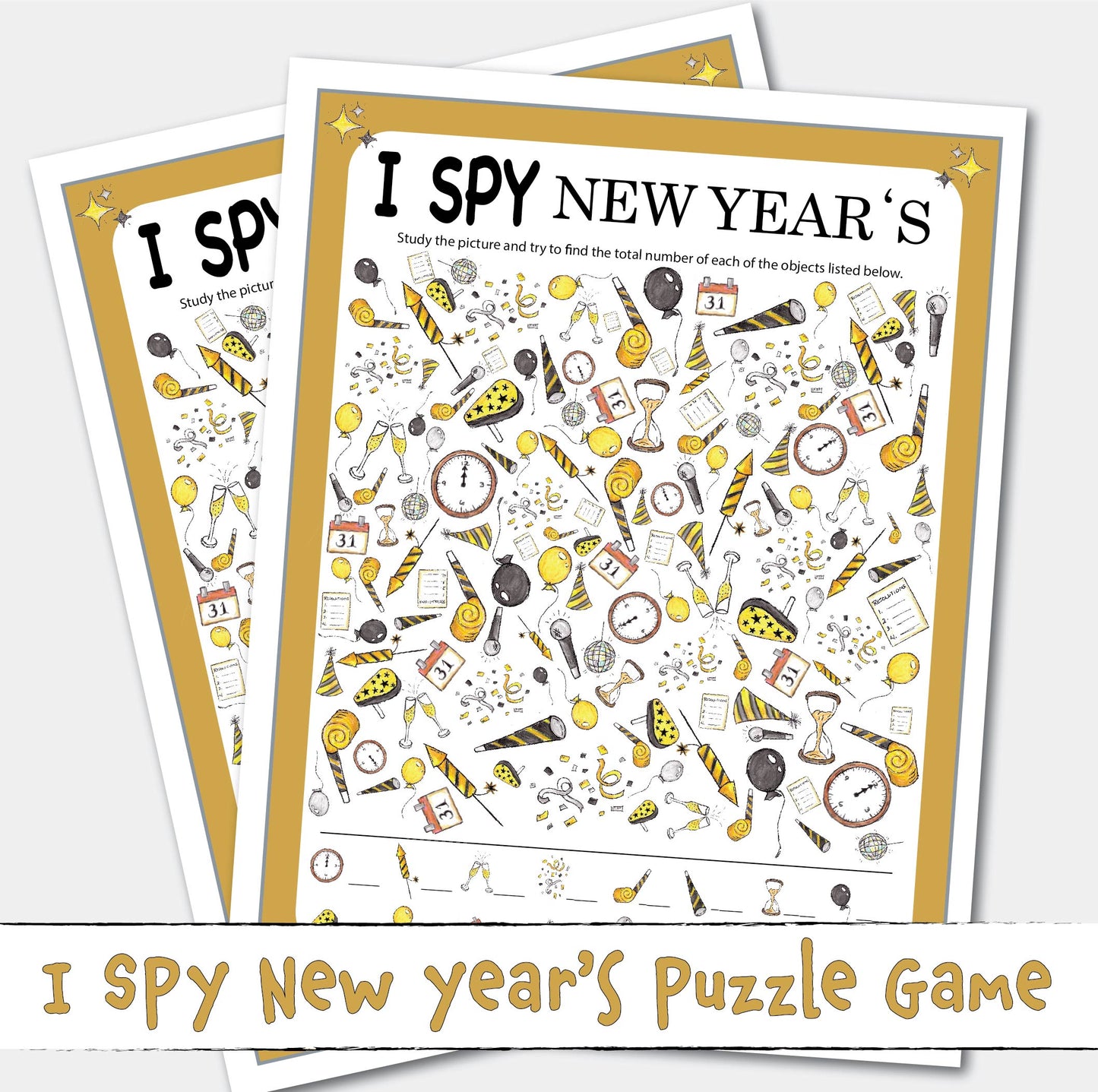 I SPY New Years Printable Puzzle Game Activity