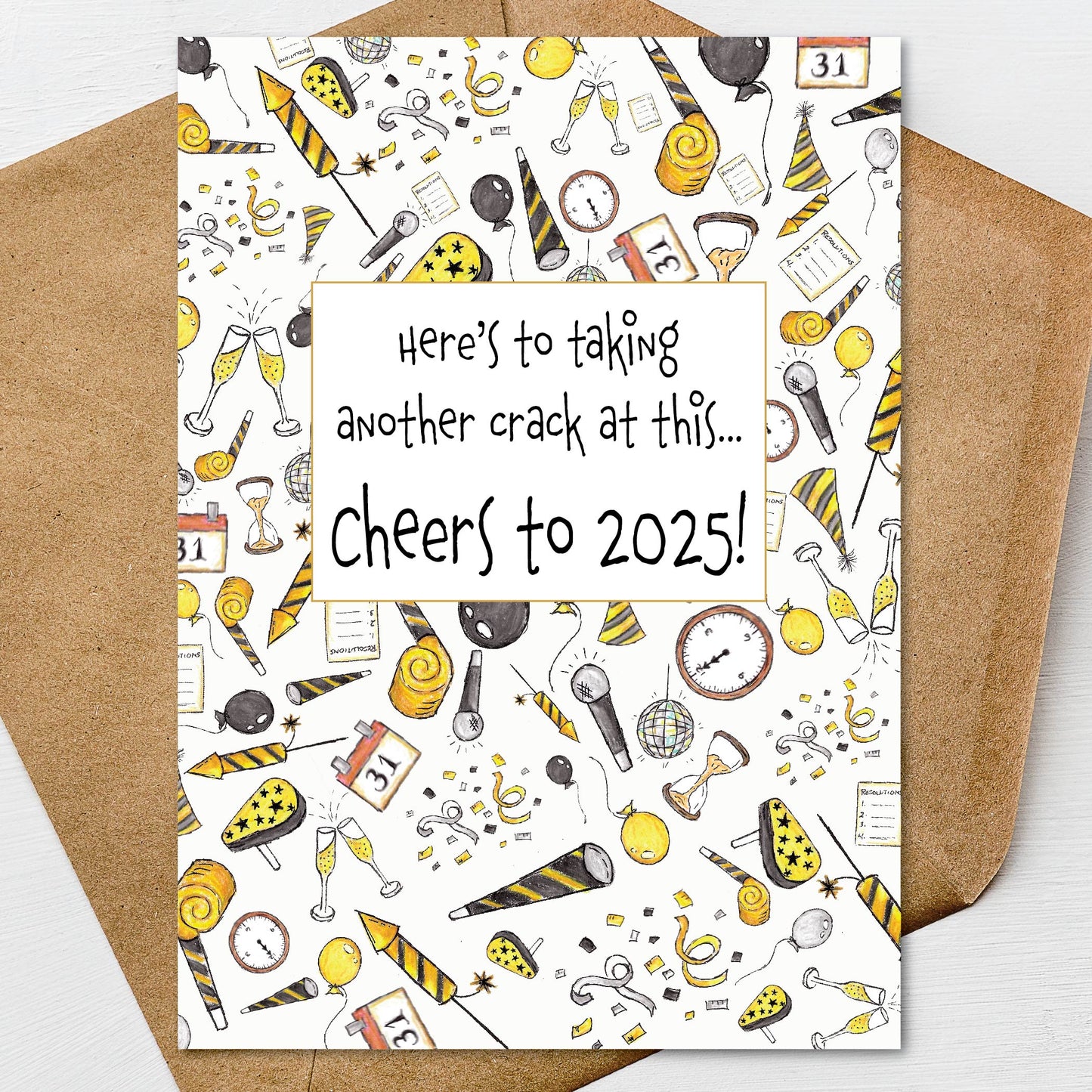 New Years 2025 Collage Greeting Card 5x7 and Envelope