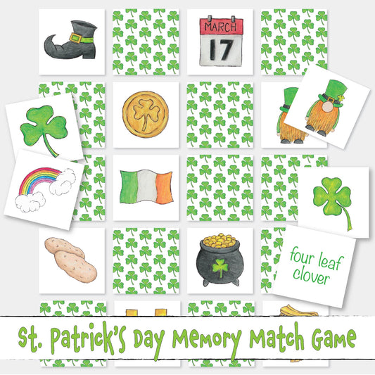 St. Patrick's Day Memory Game, a Fun Memory Matching Game